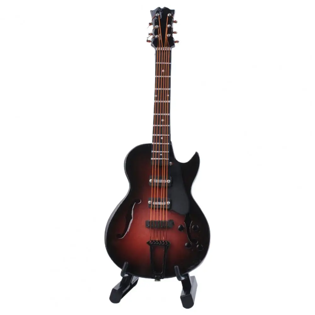 

Украшение для гитары с ящиком для хранения, Игрушечная модель гитары, набор мини-игрушек с сумкой для хранения, настольное украшение для дома