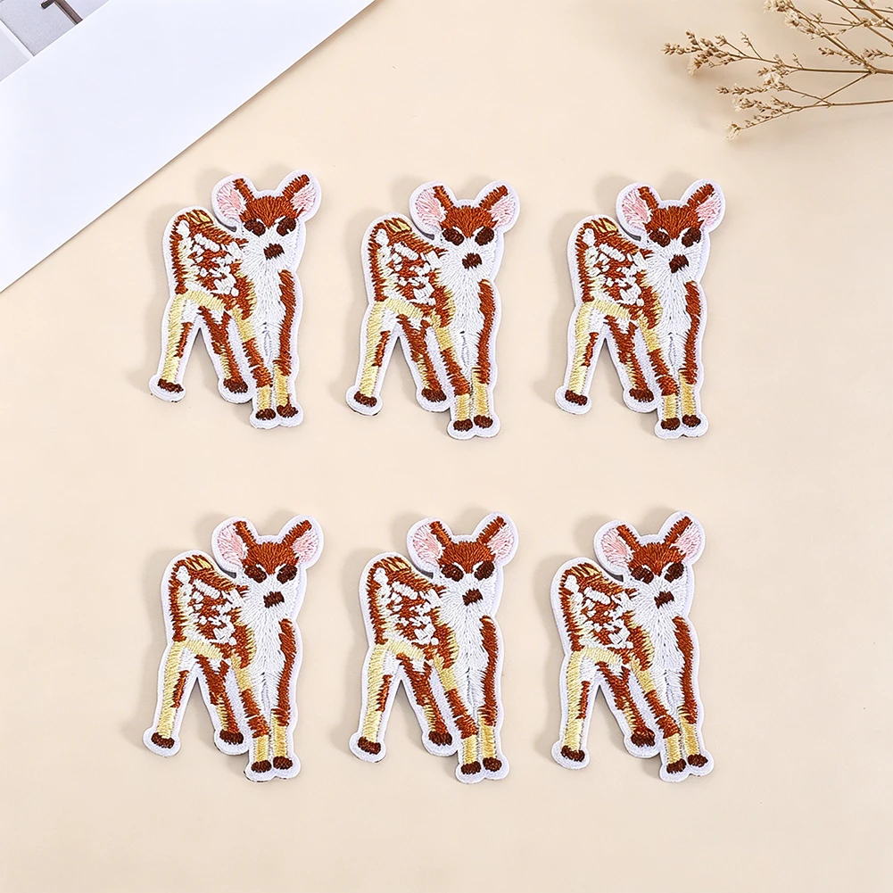 Mini Deer Iron on Patch Cute Fawn Embroidered Applique Suitable for Kids Clothing Hats Bags and DIY Projects Casual Accessories