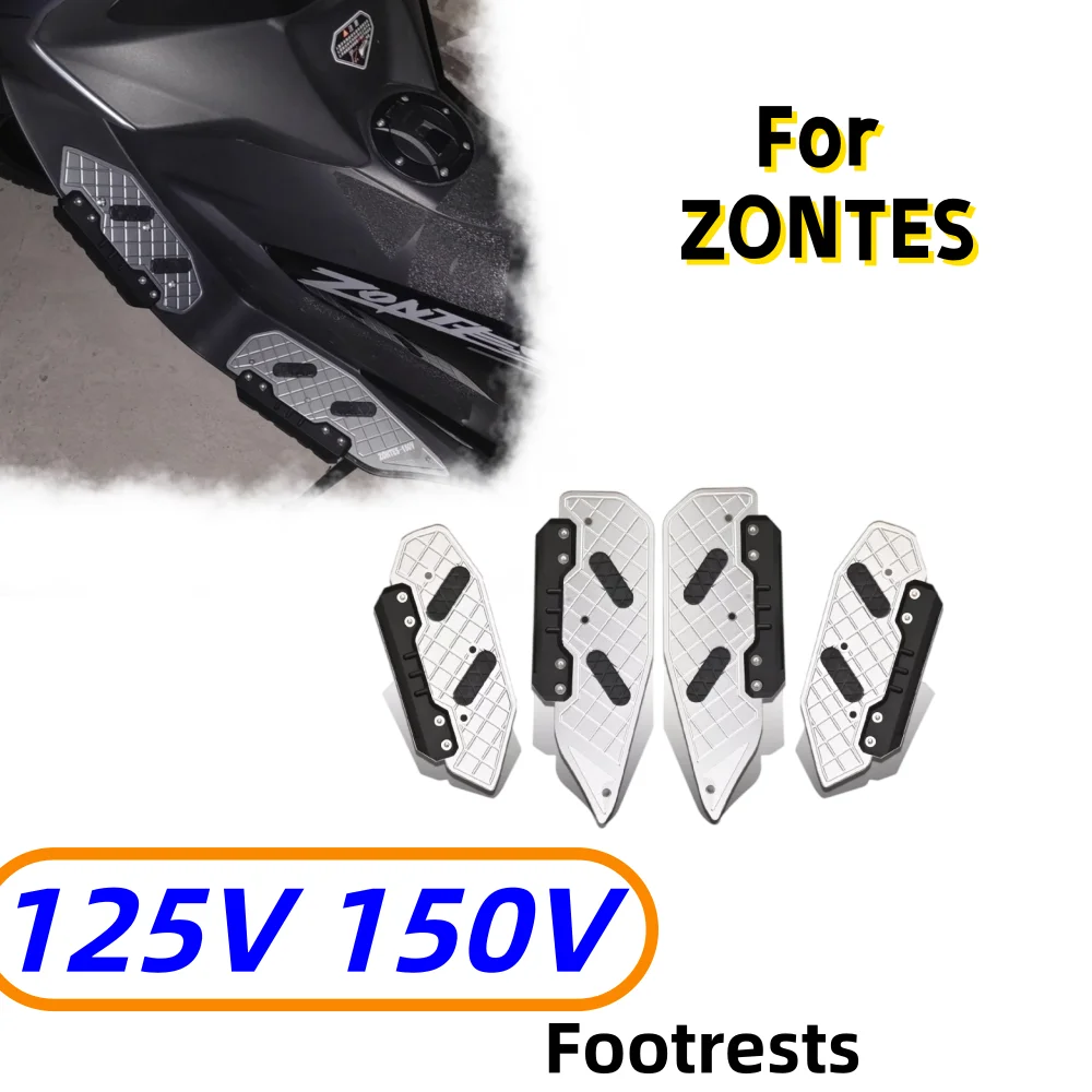 Custom thickened, widened aluminum alloy footboard/floor mat designed specifically for the new ZONTES 125V/150V scooter.
