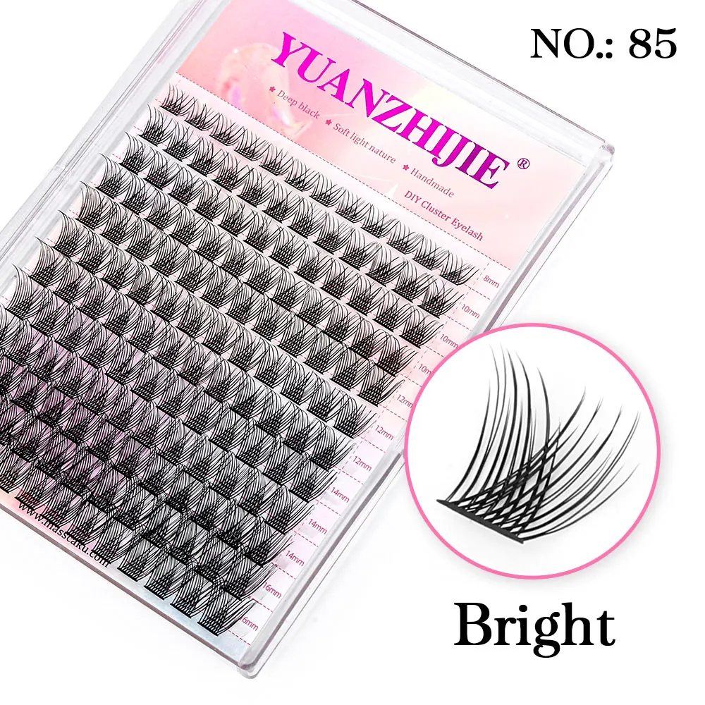 YUANZHIJIE DIY Cluster Wimper Extension 12 lijnen Zwaluwstaart Gesegmenteerde Wimpers Natuurlijke Lichter Bundel Make-Up Benodigdheden