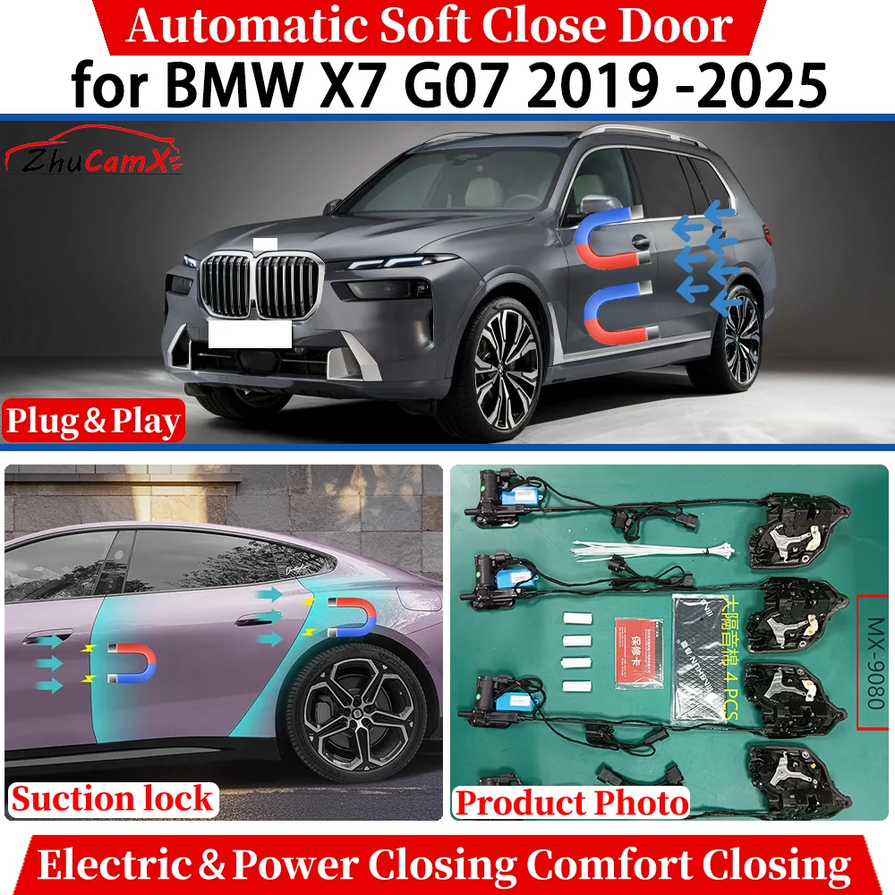 

ZhuCamX for BMW X7 G07 2019-2025 Car Automatic Soft Close Door Electric Power Comfort Closing Suction lock Quiet System