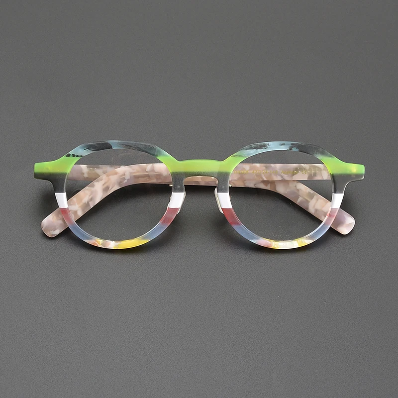 Fashion trend splicing multicolor square glasses frame men and women literary niche personality luxury brand prescription glasse