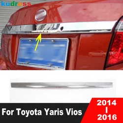 For Toyota Yaris Vios 2014 2015 2016 Chrome Rear Trunk Lid Cover Trim Tail Gate Molding Garnish Strip Car Styling Accessories