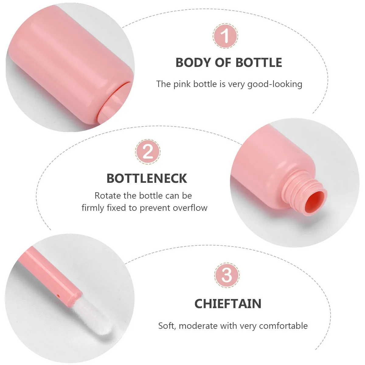 12 unidades de botellas vacías para brillo labial, envases portátiles DIY para bálsamo, aceite labial, tinte líquido, juego de tubos, contenedor de brillo labial rosa