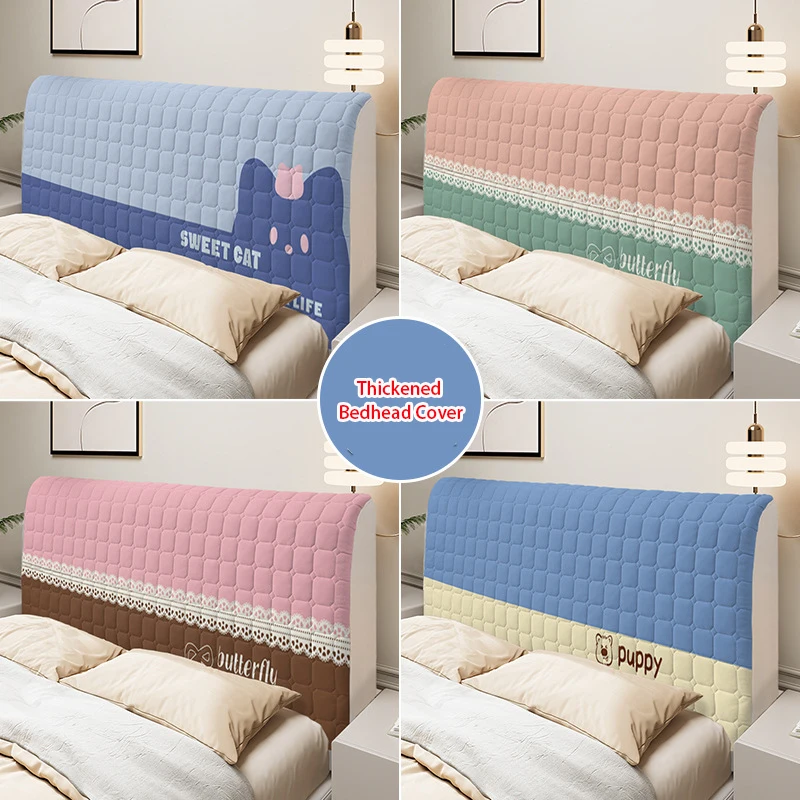 Cartoon Winter Warm Bed Headboard Cover Thickened Soft-package Bed spread Backrest Anti-collision Universal Headboard Protective