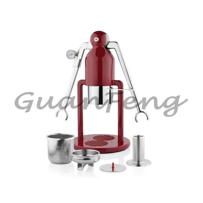Hand-pressed coffee robot unplugged coffee machine