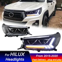 Fari per auto per Toyota HILUX REVO 2015-2020 Lexus style LED Head Lamp Upgrade DRL Dynamic Signal Lamp gruppo luce anteriore