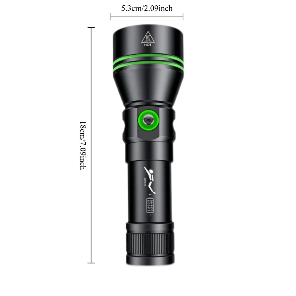 Professional Spearfishing Hunting Scuba XHP70 LED Diving Flashlight 26650 Torch Underwater Hand Lamp with Hand Rope