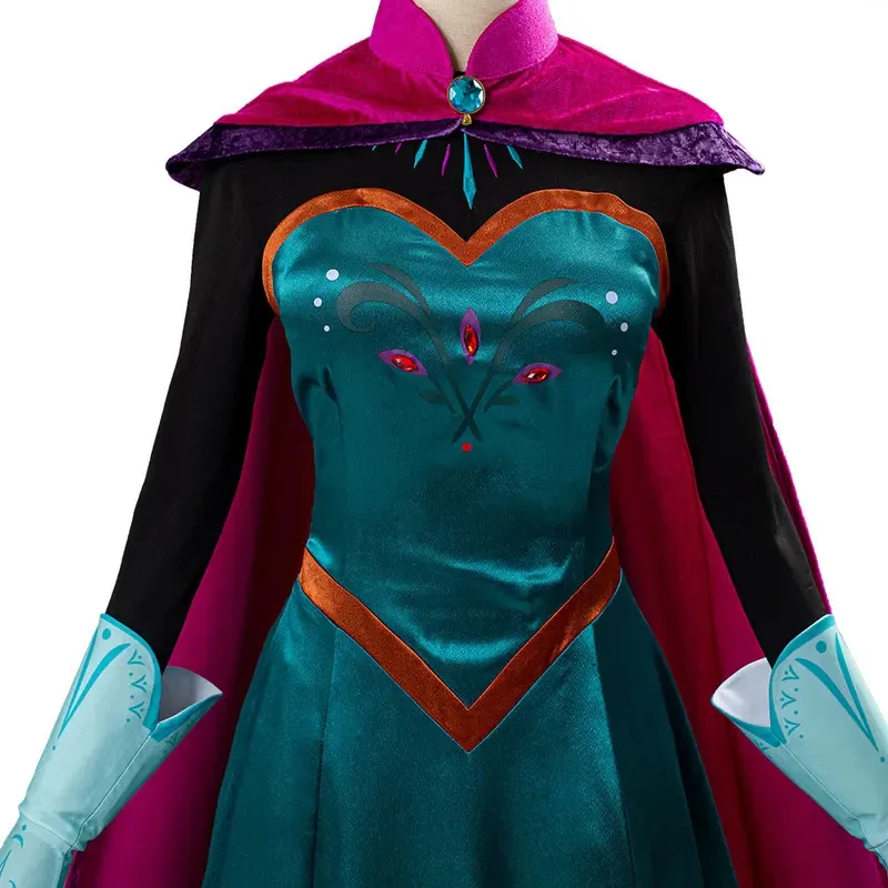 Movie Queen Elsa Cosplay Costume Women Princess Coronation Dress Cloak Outfits Adult Girls Halloween Carnival Role Play Suits view 6