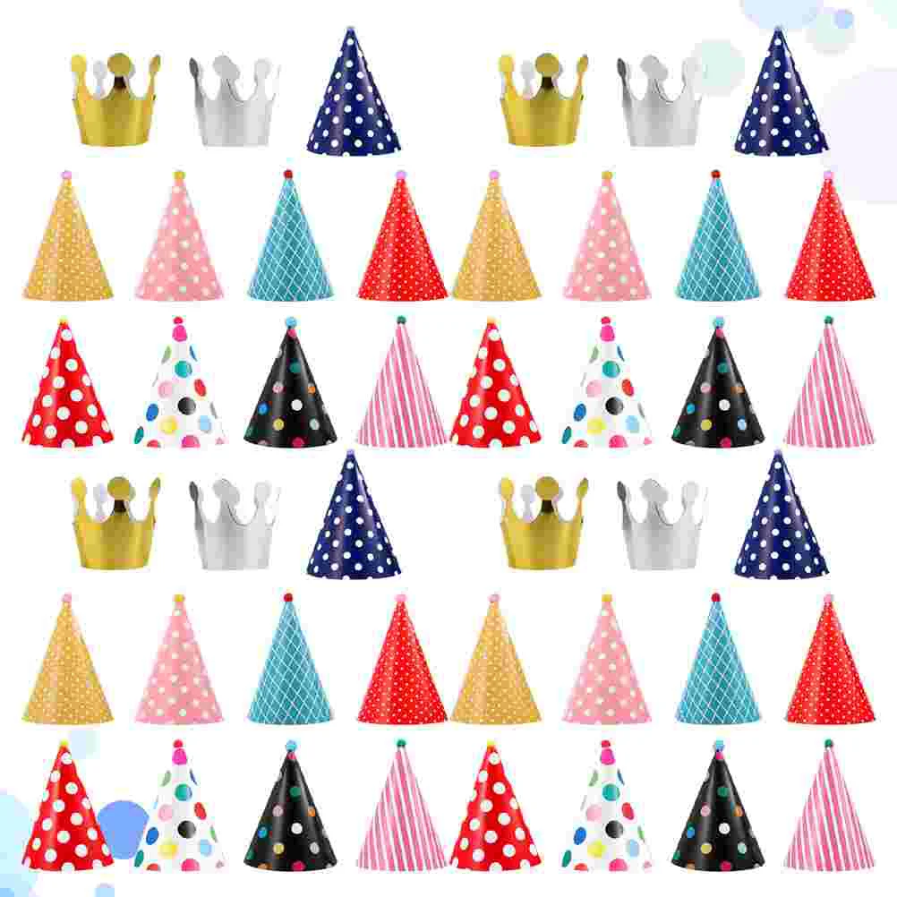 44pcs Chic Birthday Paper Hat Creative Children Photo Props Unique Paper Party Supplies Favors for Kids