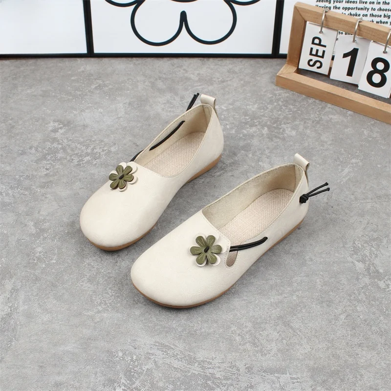

Comfortable Flat Bottom Single Shoes Women's Style Floral Petal round Head Casual Fashion Footwear Easy to Wear Daily Shoes