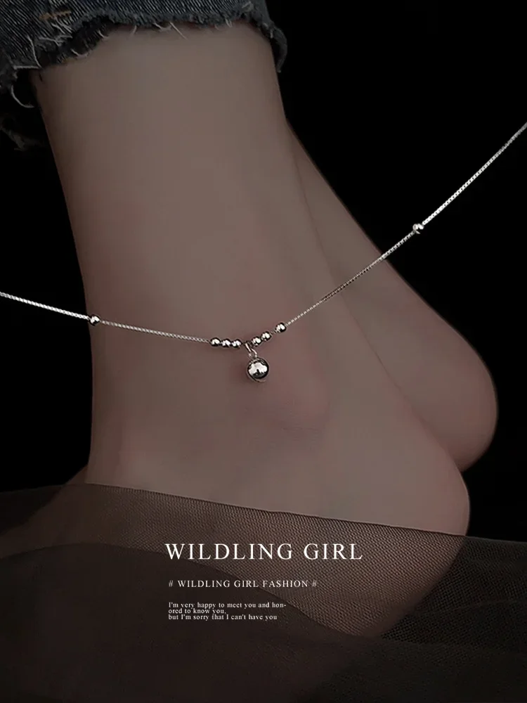 2024, новый модный браслет с колокольчиком из бисера, женский высококачественный нишевый дизайн, простая цепочка для ног, браслет