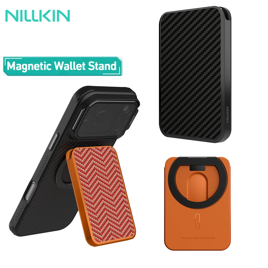 Nillkin FiberMate Magnetic Wallet Stand, 3-Card Holder, RFID