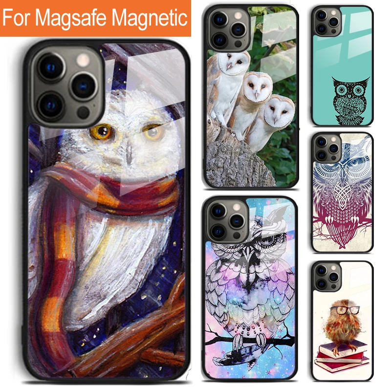 

Чехол для телефона с рисунком орла, совы, дикой птицы для iPhone 15 14 13 12 11 Pro Max Plus Magsafe, Магнитный чехол с беспроводной зарядкой