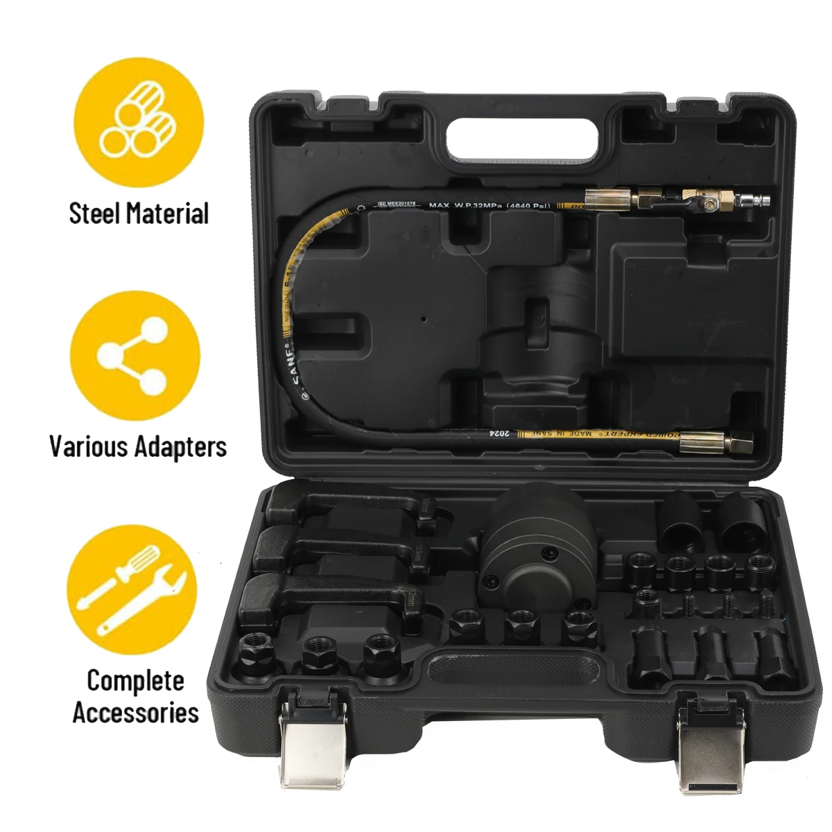 

24PCs Professional Pneumatic Diesel Injector Puller Removal Tool Kit neumatic Injector Extractor Air Vibration Injector Set