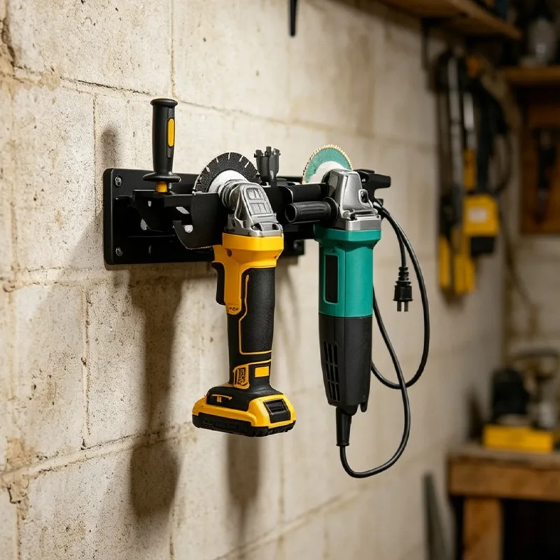 Wall Mount Angle Grinder Storage Rack Heavy Duty Hanging Holder Cutter Bench Grinder Power Tool Organizer For Garage Workshop 4