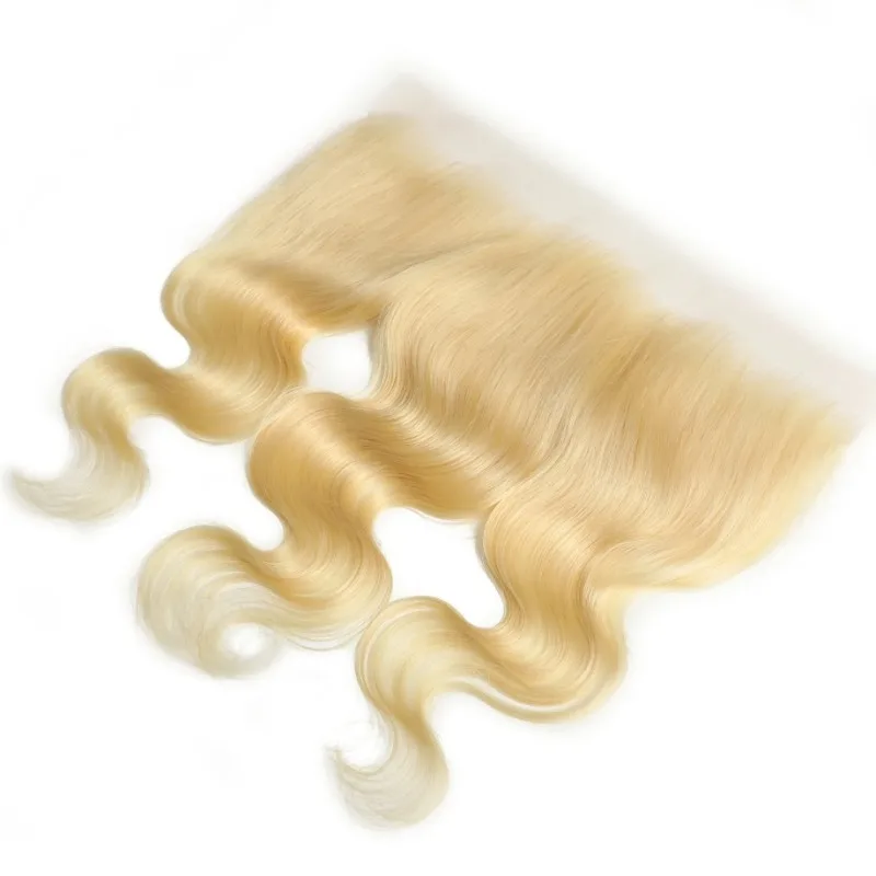 # 613 透明 13x4 ボディウェーブ レースフロント 10-22インチ 人毛 ハニーブロンド ブラジリアンバージンヘア フルエンド 12A グレード