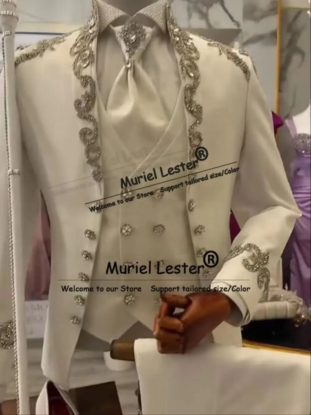 Exclusive Suit Man For Wedding Italian Design Jacket Vest Pants 3 Piece Sets Groom Formal Wear Tuxedos Customized Man Outfits