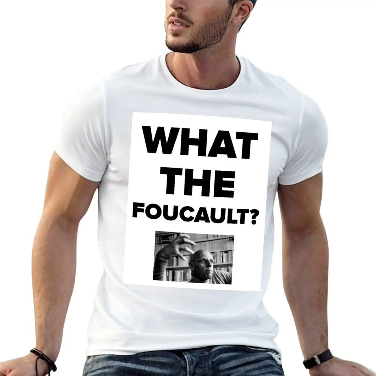 What the Foucault? T-Shirt vintage hippie clothes heavyweight t shirts for men