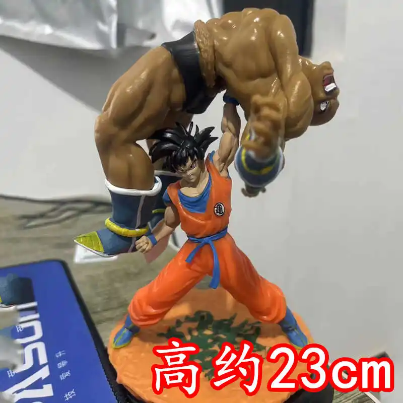 23cm Dragon Ball Figures Son Goku Figures Goku Lifts Up Nappa Figurin Anime Action  Collection Decoration Toys Pvc Statue Model