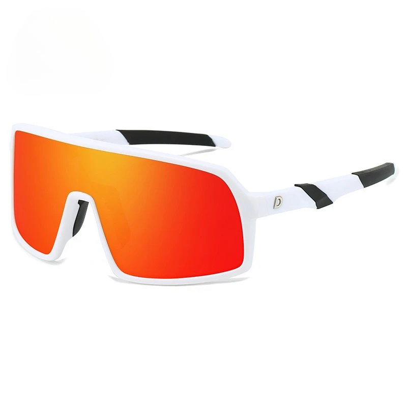Colorful One-piece Lens Polarized Cycling Sunglasses Unisex Square Mirrored Designer UV400 Driving Sports Shades