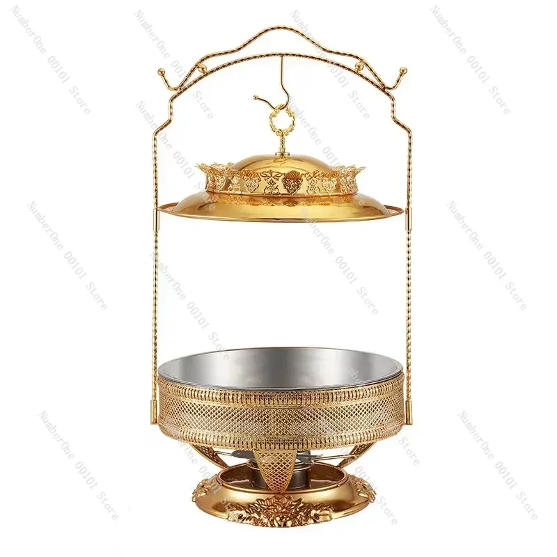 New Design Chafing Dish 8L for Hotel Decorative Fancy Luxury Gold Chafing dish Buffet Set with Hanging Hinged Lid