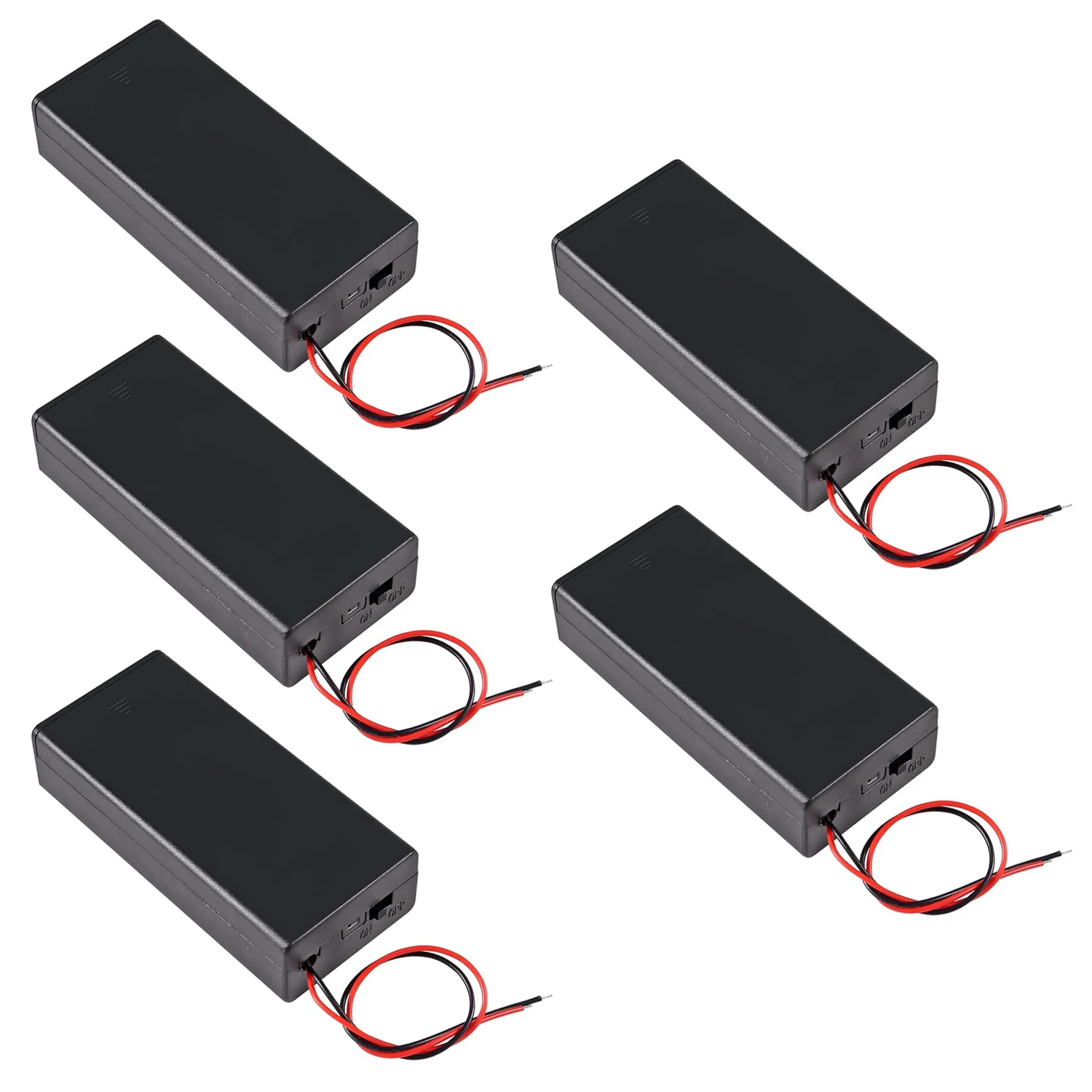 5pcs 18650 custodia per batteria 2 slot X 3.7V per contenitore per batterie 2x18650 con interruttore ON/Off 2 slot con Switc