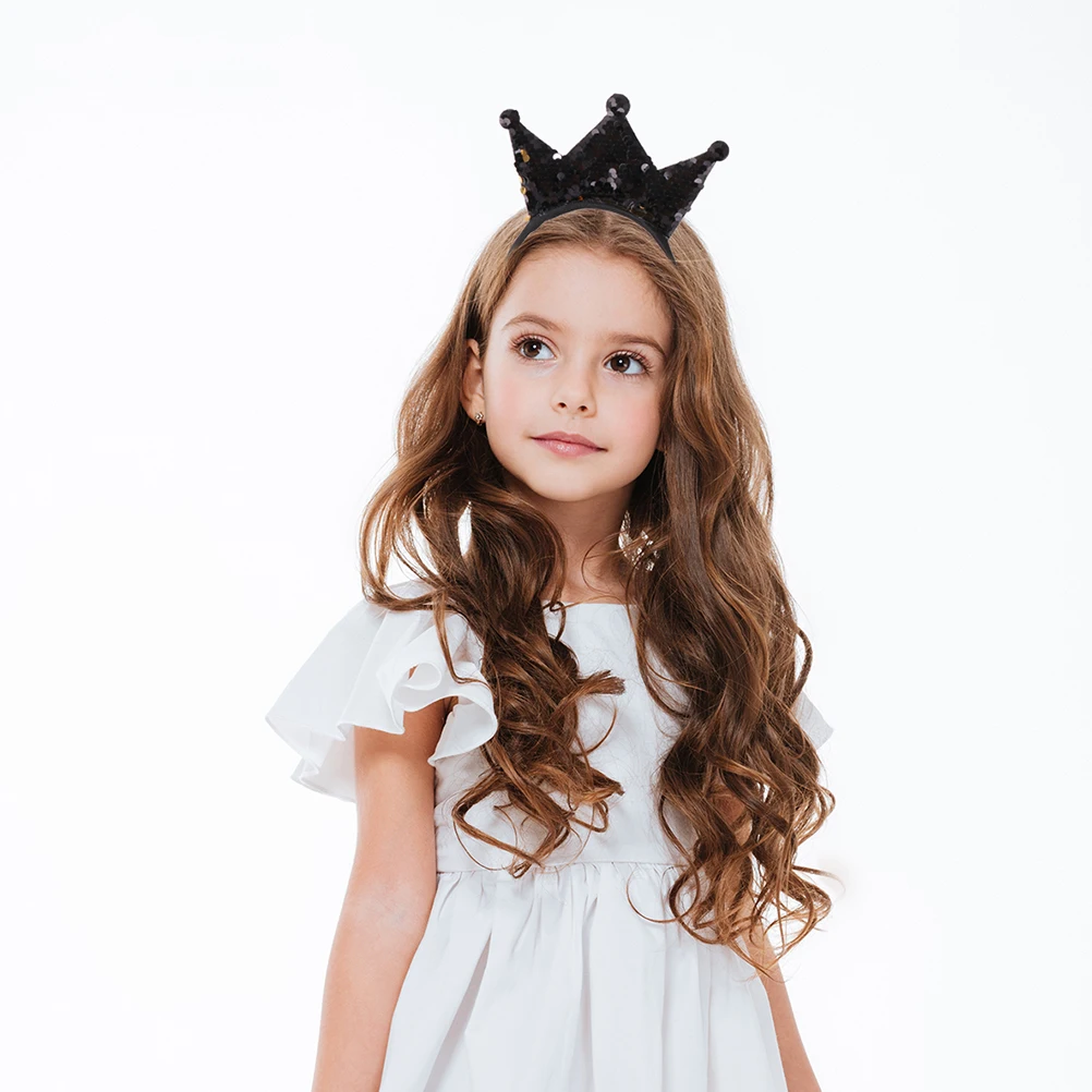 

6pcs Sequin Crown Headb for Girls Hair Hoops Accessories Ideal Gifts Birthday Parties Photo Props