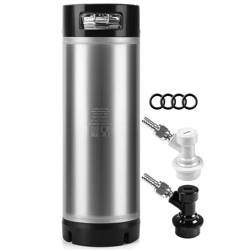 NEW 5 Gal Ball Lock Keg Corny Tank 304 Stainless Steel Coke Syrup Milk Soda Barrel Rubber Handle Bucket Cornelius Style