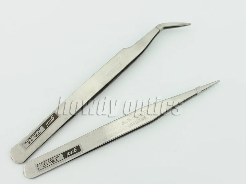 2pcs Glasses Screws Stainless Steel Tweezers Optical Tools