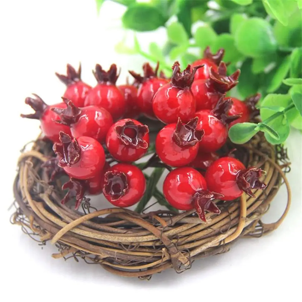 

Plastic With Cherry Stamen Christmas Home Decor Flower Wedding Decoration Artificial Fruit Fake Pomegranate Simulation Berries