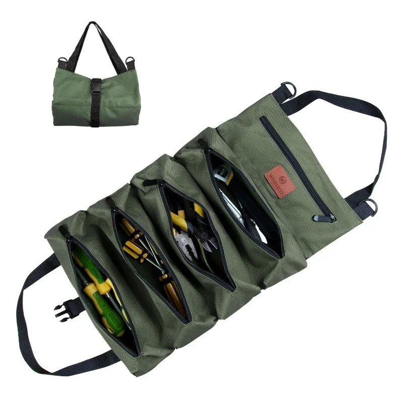 

Portable Tool Roll Bag Pouch Wrench Screwdriver Pliers Case Canvas Roll Tool Bags Organizer Tools Storage Bag Case