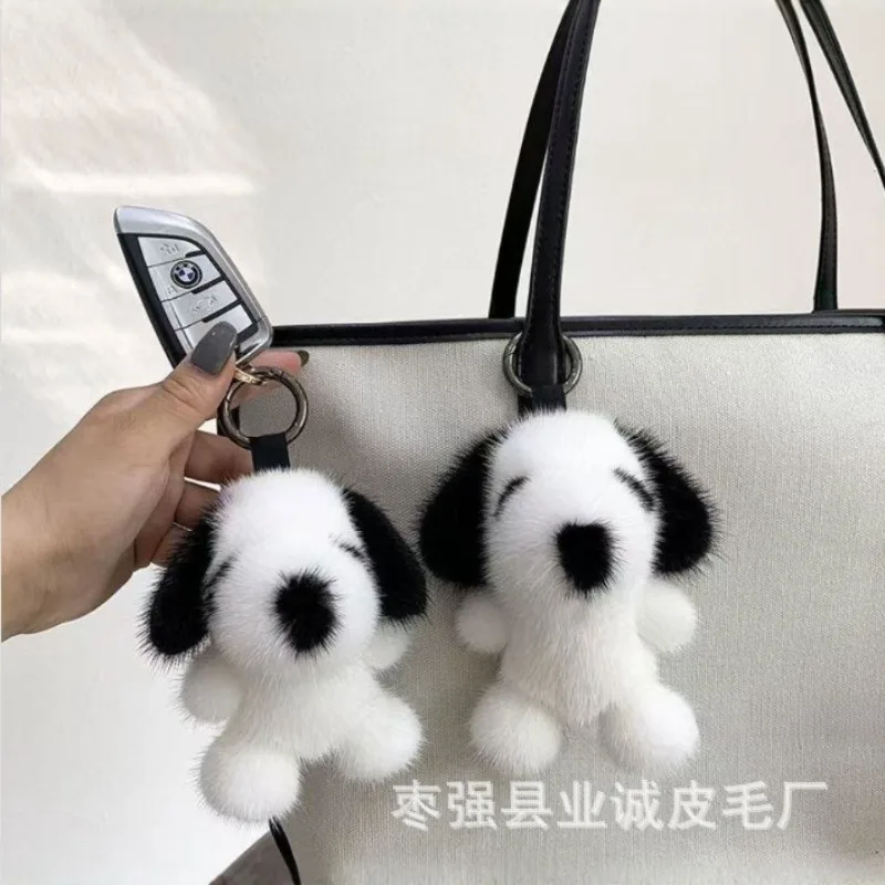 

Miniso New Faux Mink Fur Adorable Snoopy White Puppy Plush Charm Bag Pendant Versatile Keychain – Perfect Gift