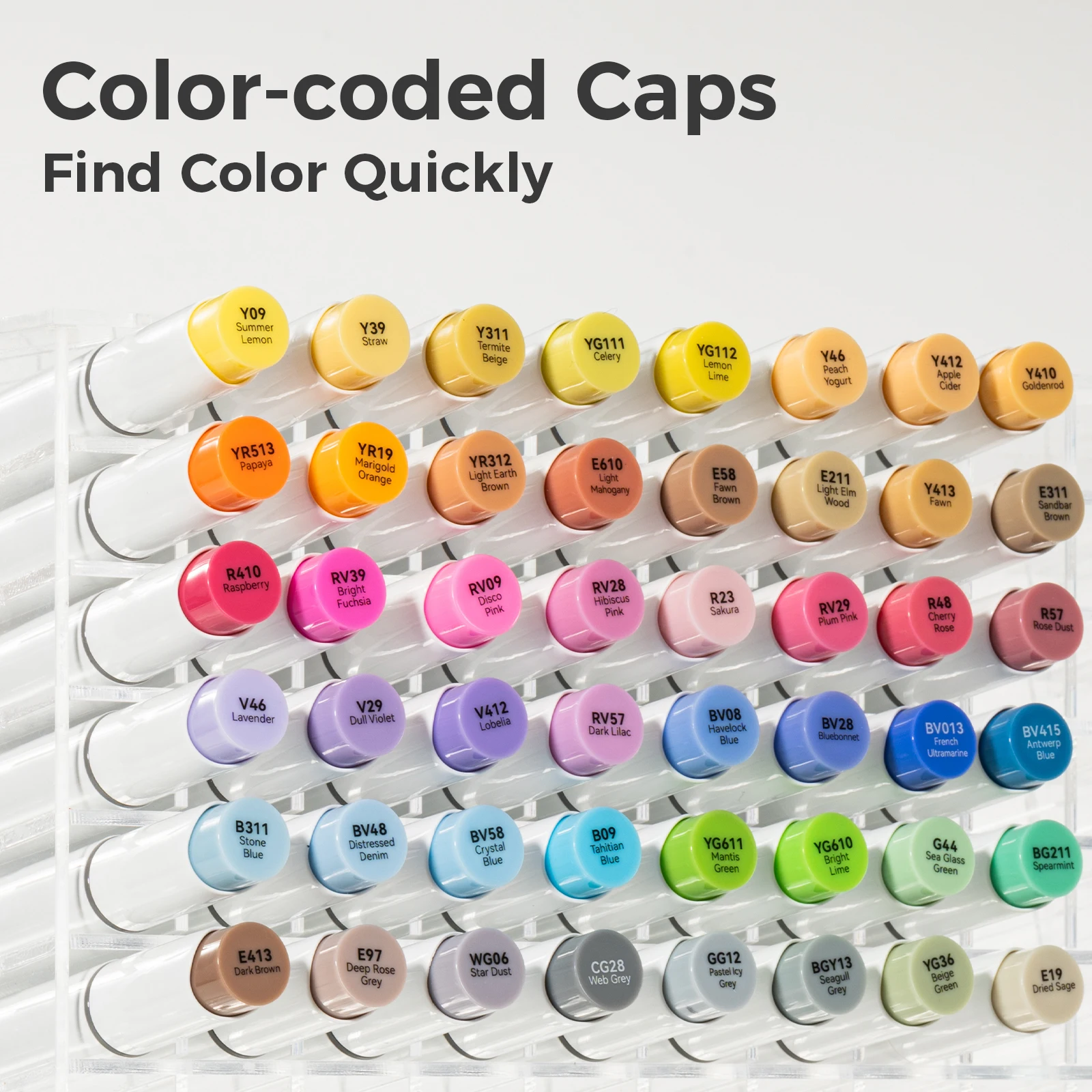 Ohuhu Honolulu 48 Mid-tone Colors Marker Pen Set Alcohol Art Markers Refillable Dual Tips Sketching Drawing School Art Supplies