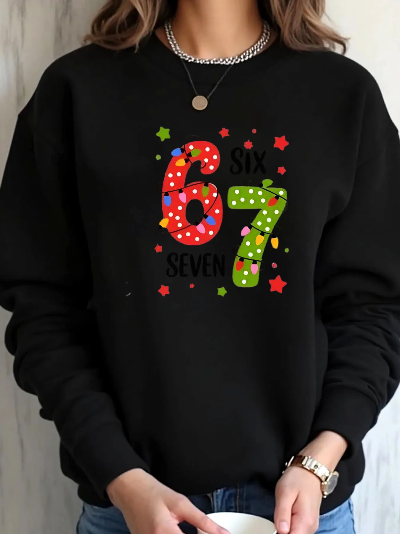 

Женская толстовка больших размеров с рождественским принтом 67, номером для вечеринки на открытом воздухе