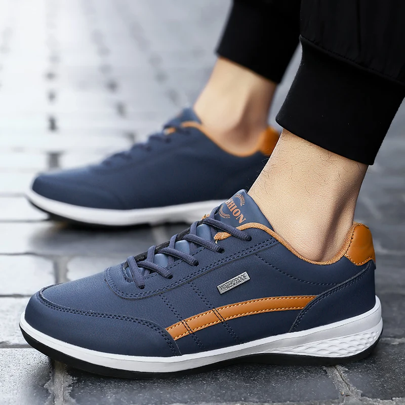 

New Spring Waterproof Leather Lightweight Sports and Leisure Running Shoes Large Size Outdoor Wear-Resistant Travel Shoes