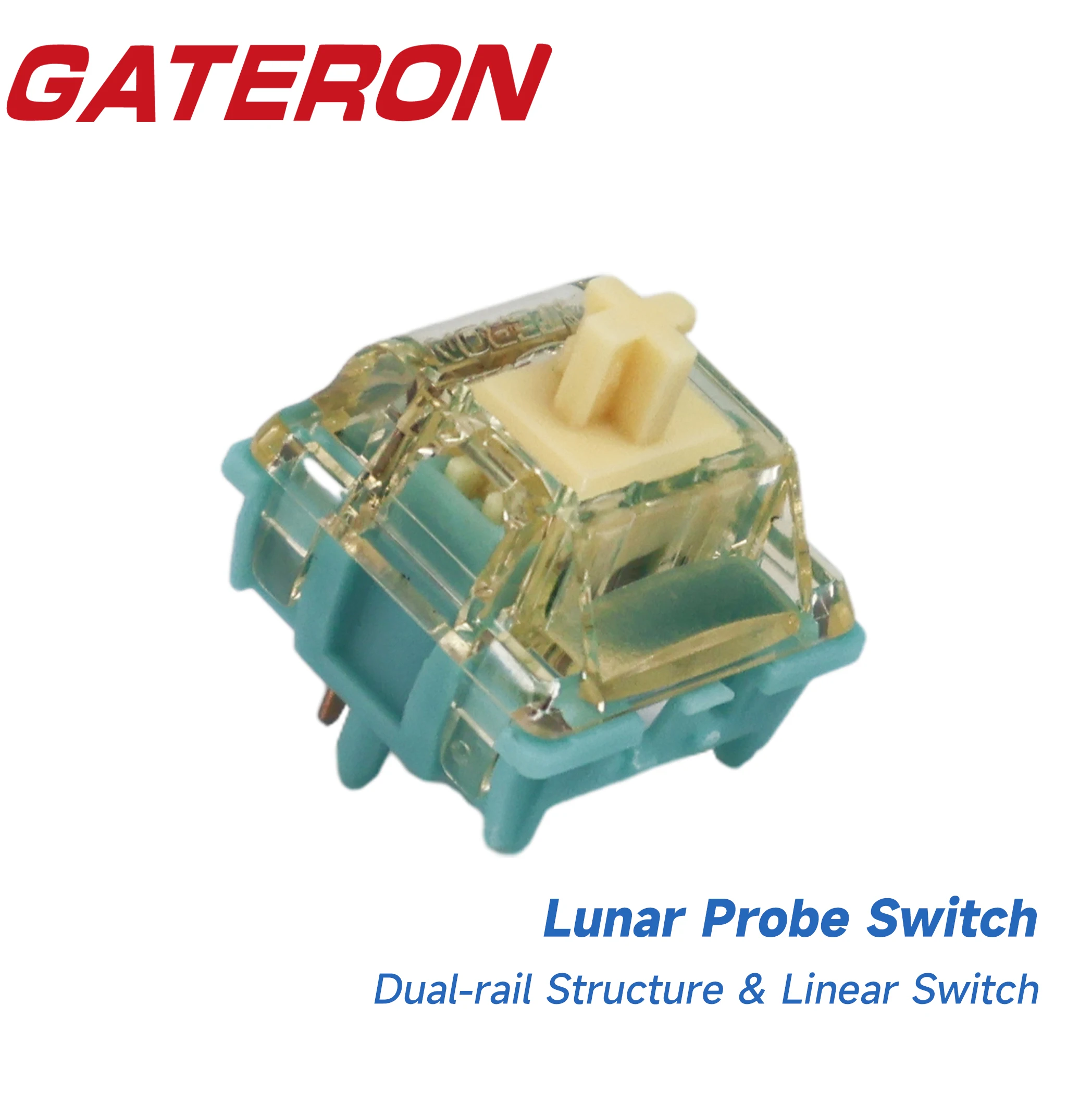 GATERON Lunar Probe Switch 5-Pin Linear Dual-rail Pre-lubed 45g SMD RGB DIY Hotswap 35pc per pack for Mechanical Keyboard