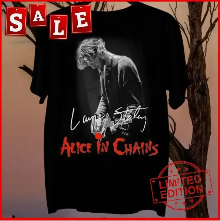 Hot Layne Staley On Guitar Cotton Unisex Short Sleeve T-Shirt All Sizes S-5XL P6