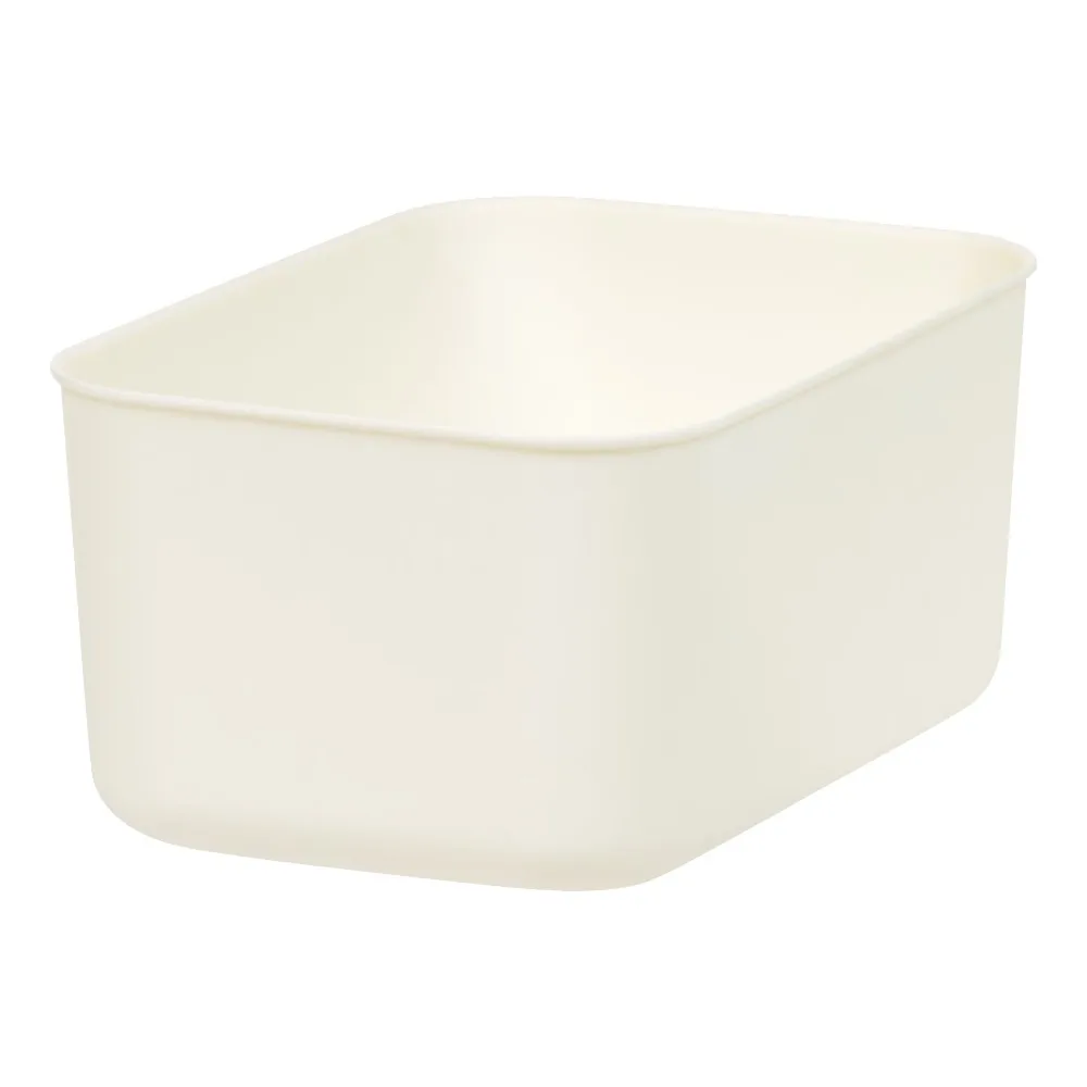 IRIS Small Plastic Storage Organizer Basket, Off-White Multi-Purpose Stackable Container for Shelves, Closet, Bathroom, Kitchen, Bathroom Organization