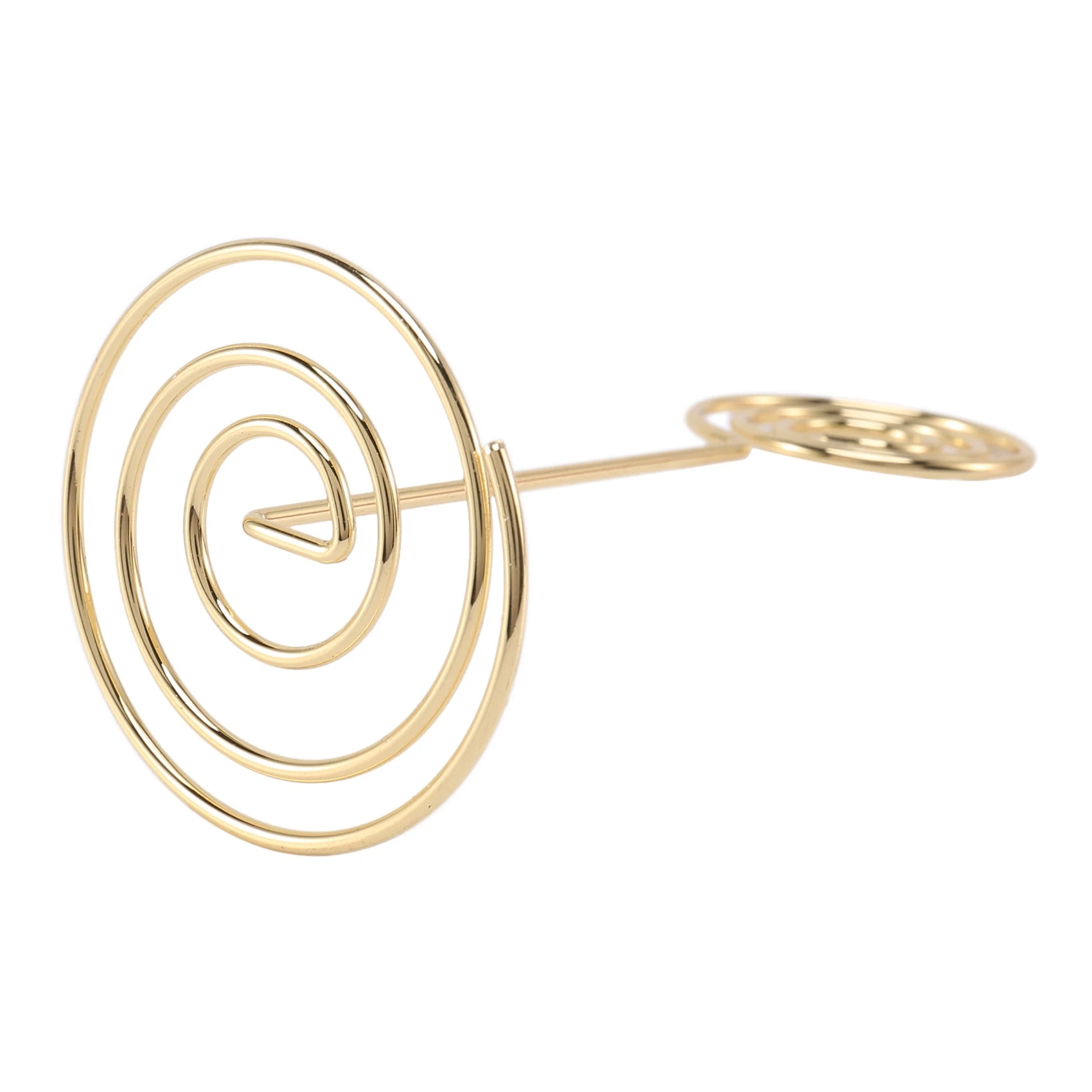 A13E-36 Pack Table Number Card Holders Photo Holder Stands Place Paper Menu Clips, Circle Shape (Gold)