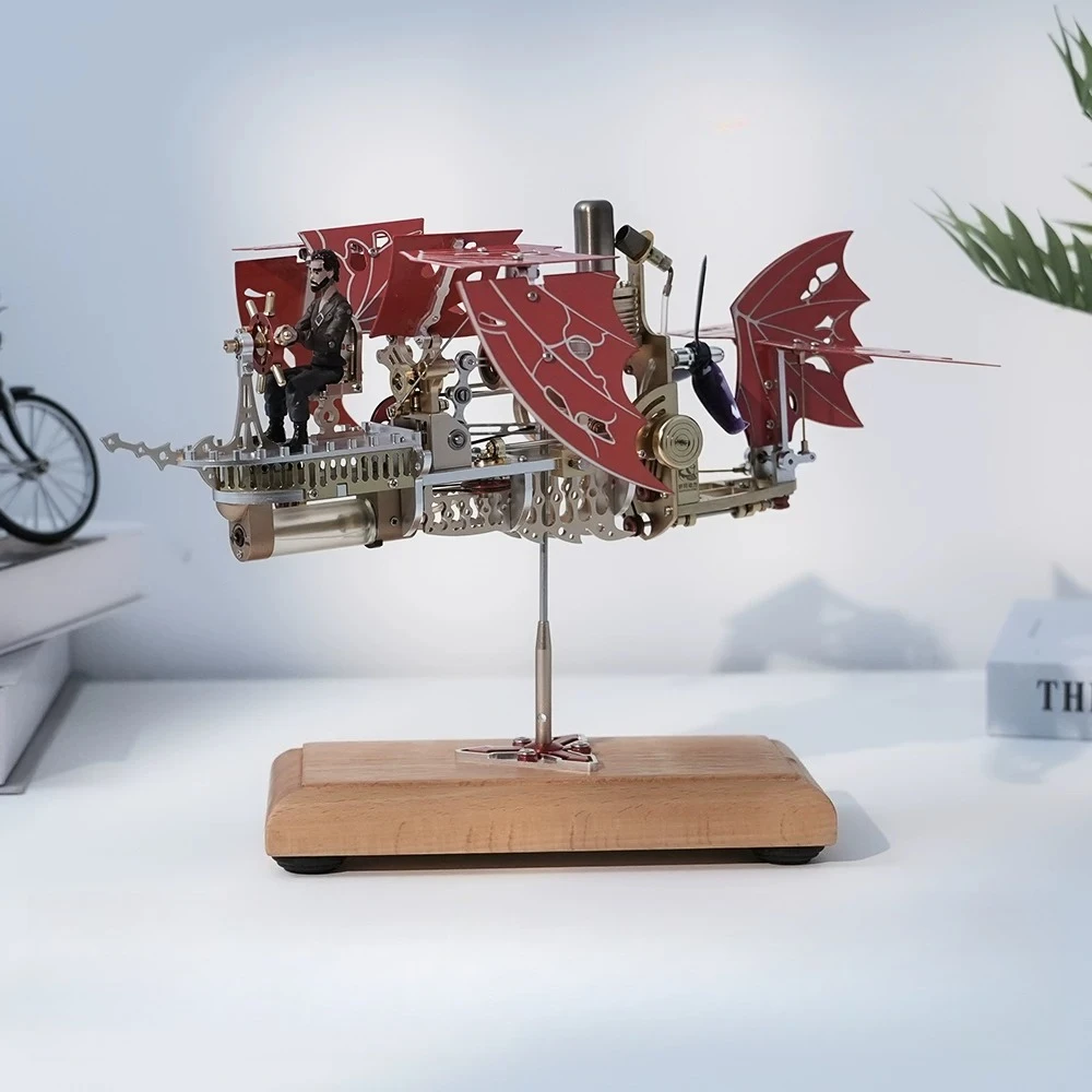 Assemble it yourself Steam Engine Metal Construction Functional Stirling Engine  Steampunk Dragon Wing Airship Model Toy