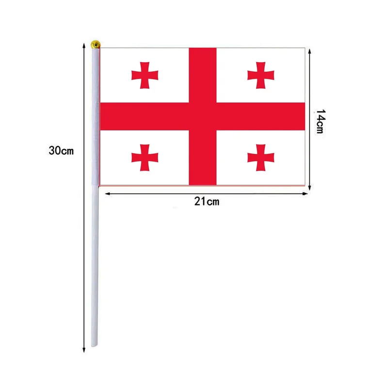 10 Pcs/lot Georgia Hand Waving Flags 14x21cm Georgia Flag Wholesale