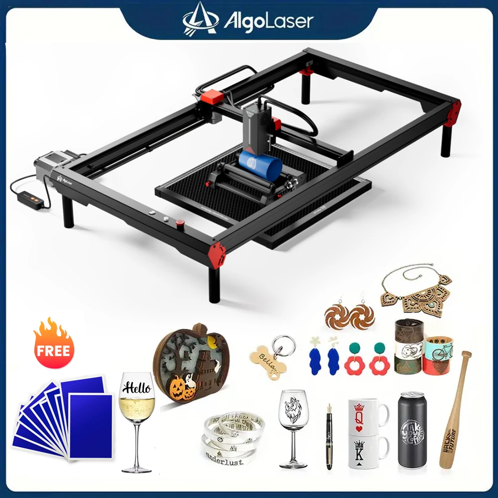 Algolaser Alpha 22W Laser Engraving Cutting Machine 22W Output Automatic Air Assist APP Control 150W CO₂ Laser Engraver Effect