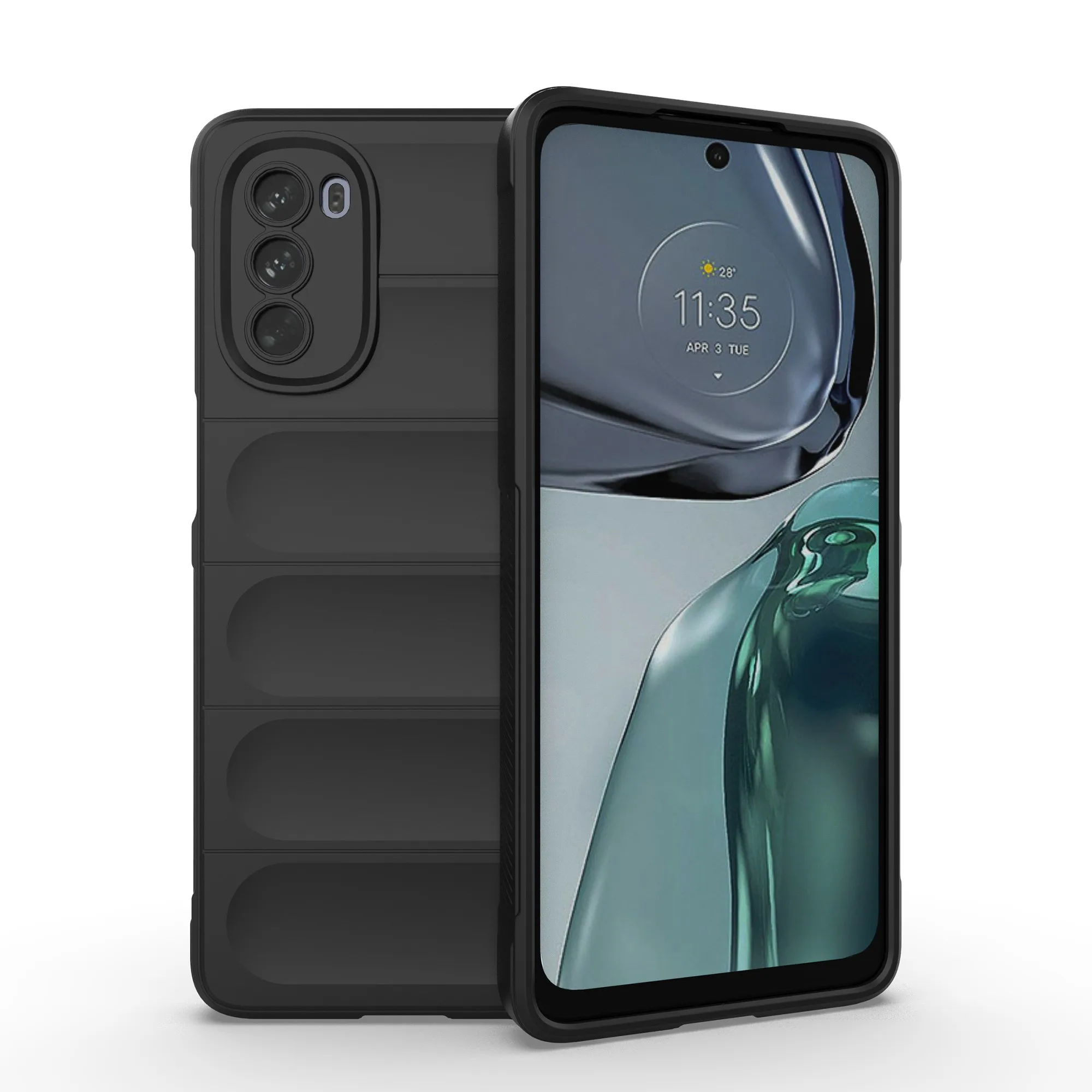 For Motorola Moto G62 5G Anti-drop Protective Phone Case Rugged TPU Phone Cover - Black