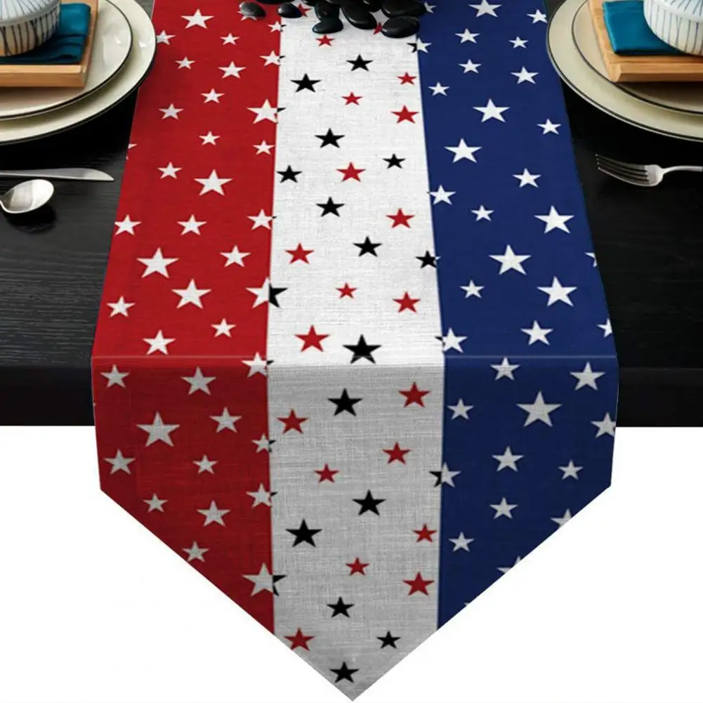Hand Washable Table Runner 250th Anniversary Table Decor 4th of July Table Runner Patriotic Stars Stripes Decoration American