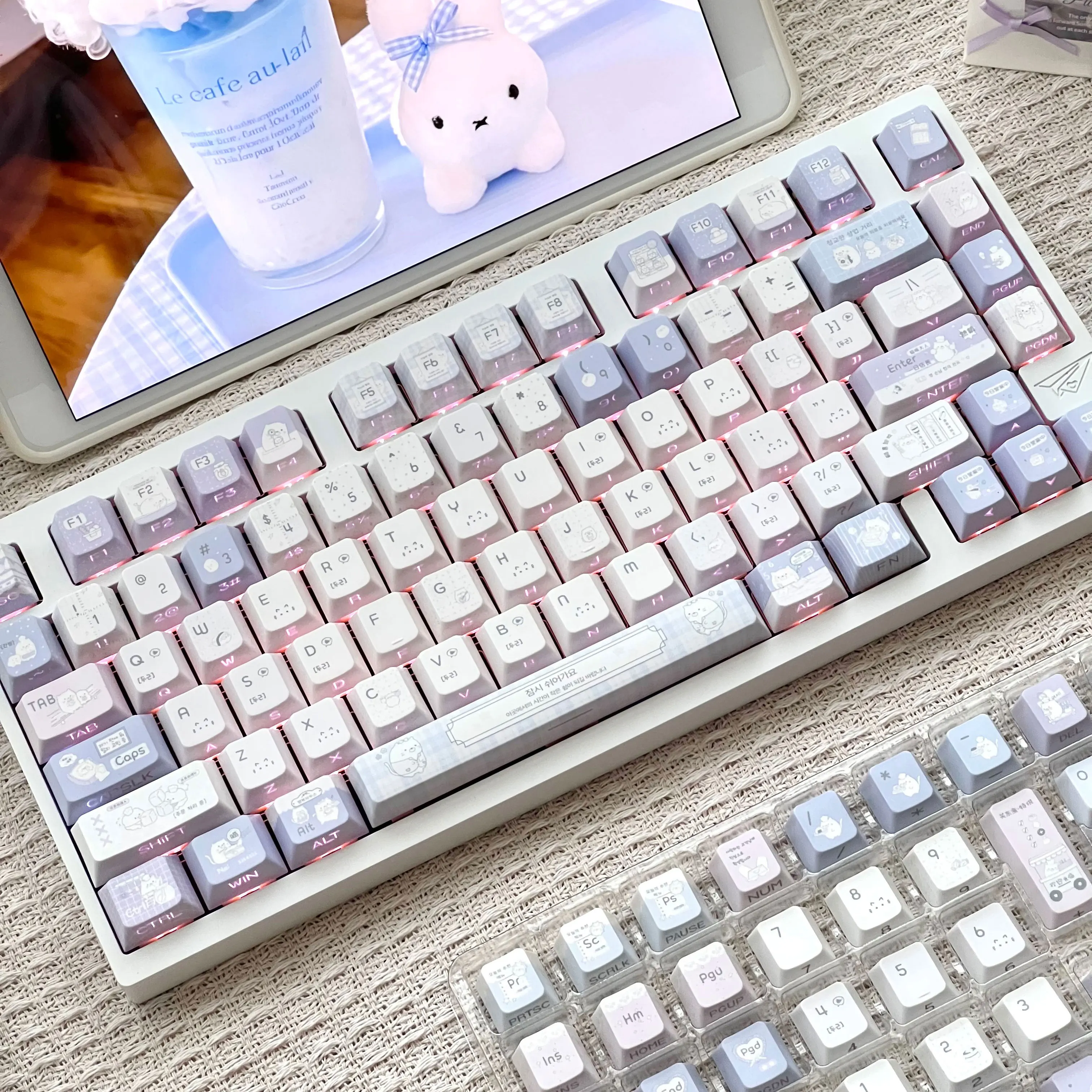 MAIMOOO Keycaps Light Purple Daily Store Manager for Mechanical Keyboard Thermal Sublimation PBCherry Moa Keycaps