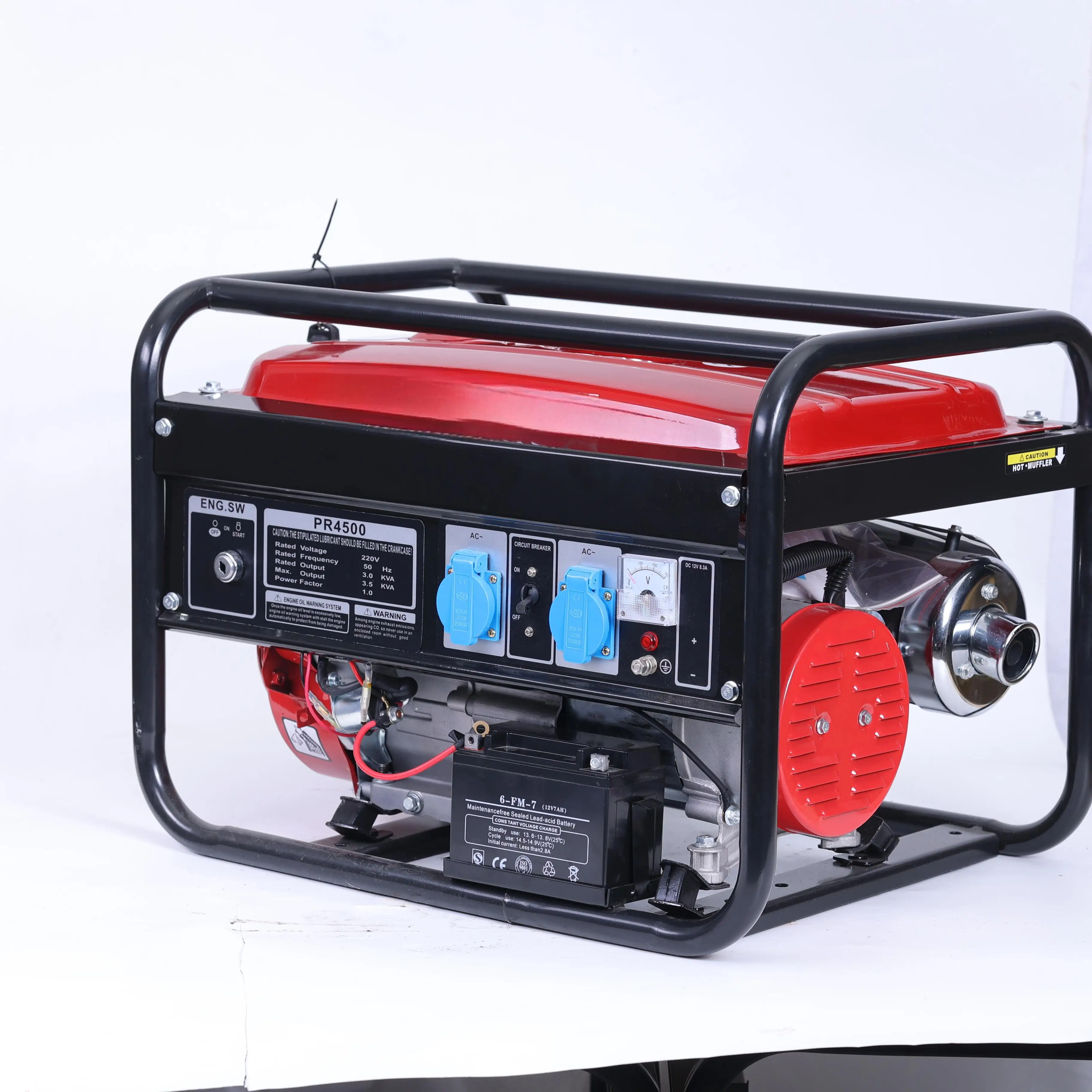 مولد 5500 وات، فرشاة الإثارة، تشغيل كهربائي رباعي الأشواط 1 أسطوانة 420 سي سي مبرد بالهواء، للاستخدام المنزلي #3