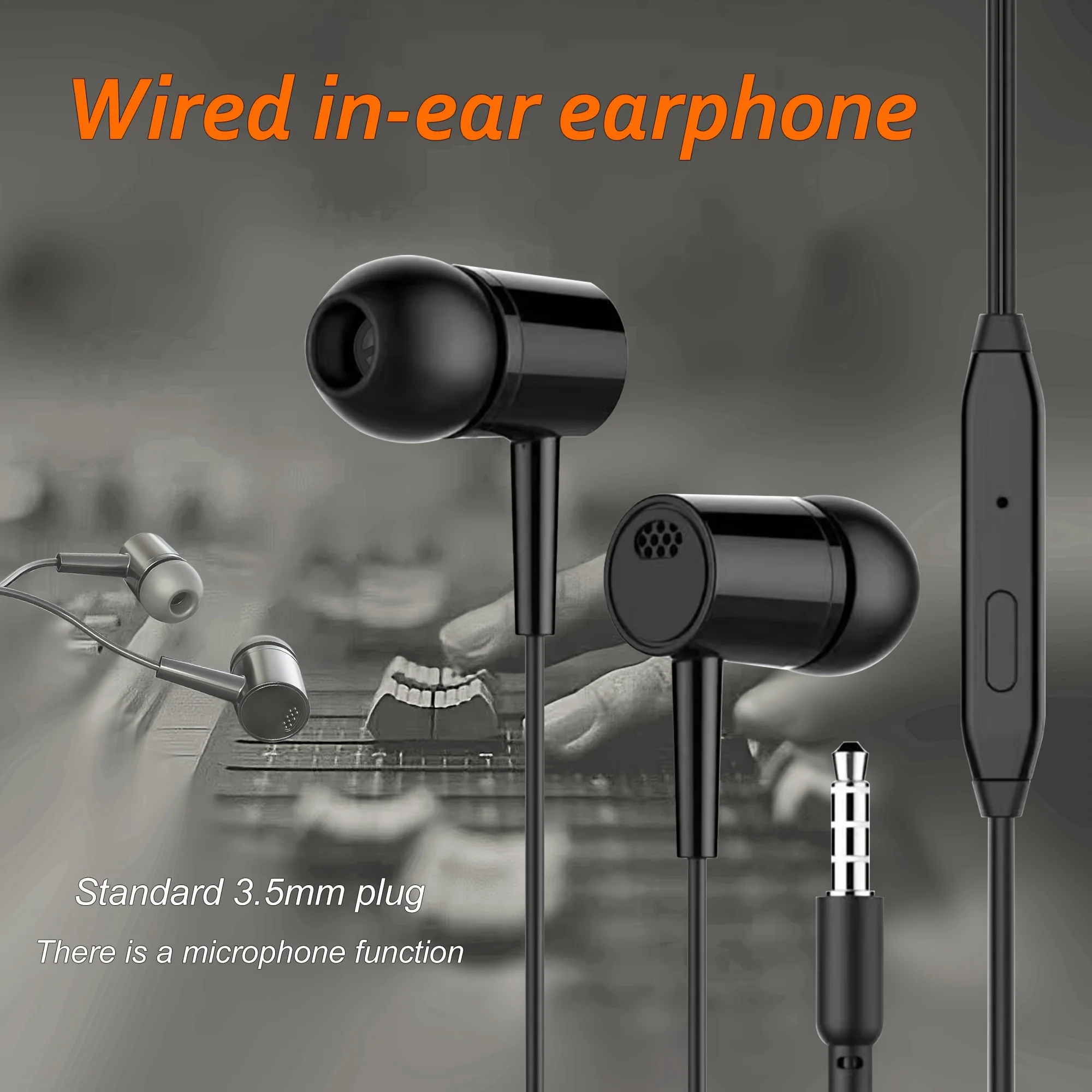 

EOENKK 3.5mm Wired Headphones In Ear Headset Wired Earphones with Microphone Stereo Earbuds Sports In-line Control For Phones