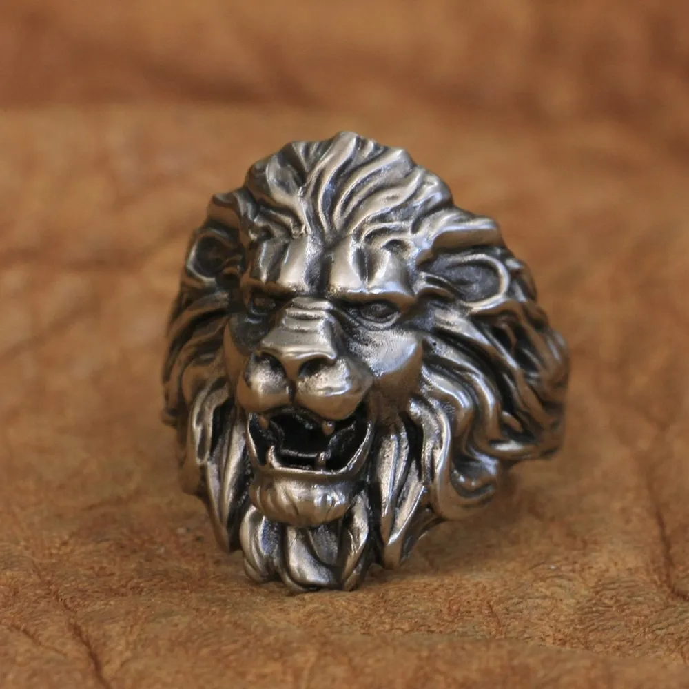 Cupronickel King of Lion Ring Biker Rock Punk Jewelry CP191 US Size 7~15