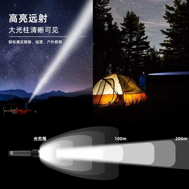 Potente linterna LED portátil recargable por Usb, batería integrada, 5 modos de iluminación, linterna de Camping de emergencia al aire libre